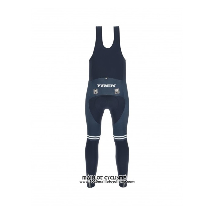 2021 Maillot Cyclisme Trek Segafredo Blanc Profond Bleu Manches Longues et Cuissard